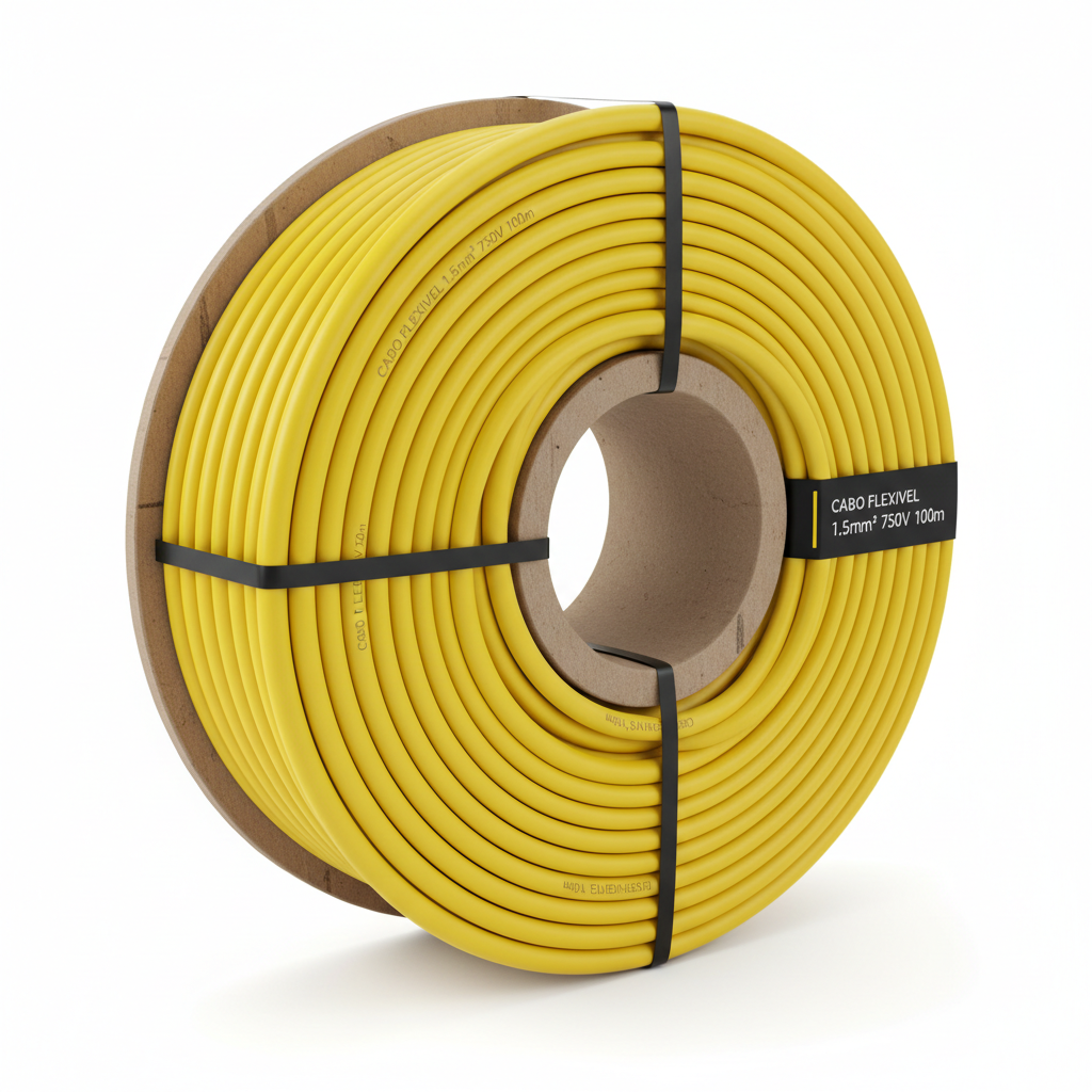 Cabo Flexível 1,5mm² 750V Rolo com 100 Metros