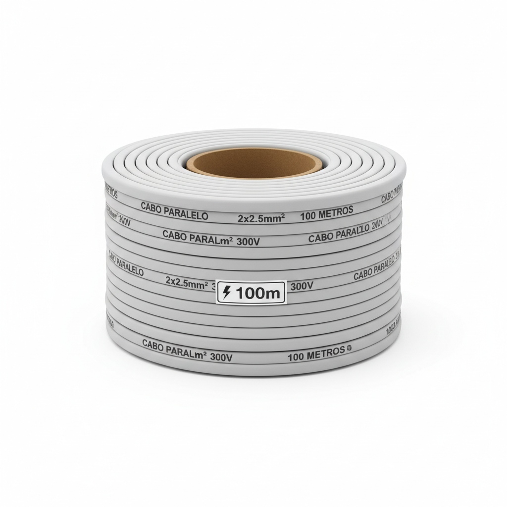Cabo Paralelo 2x2,5mm² 300V Rolo com 100 Metros