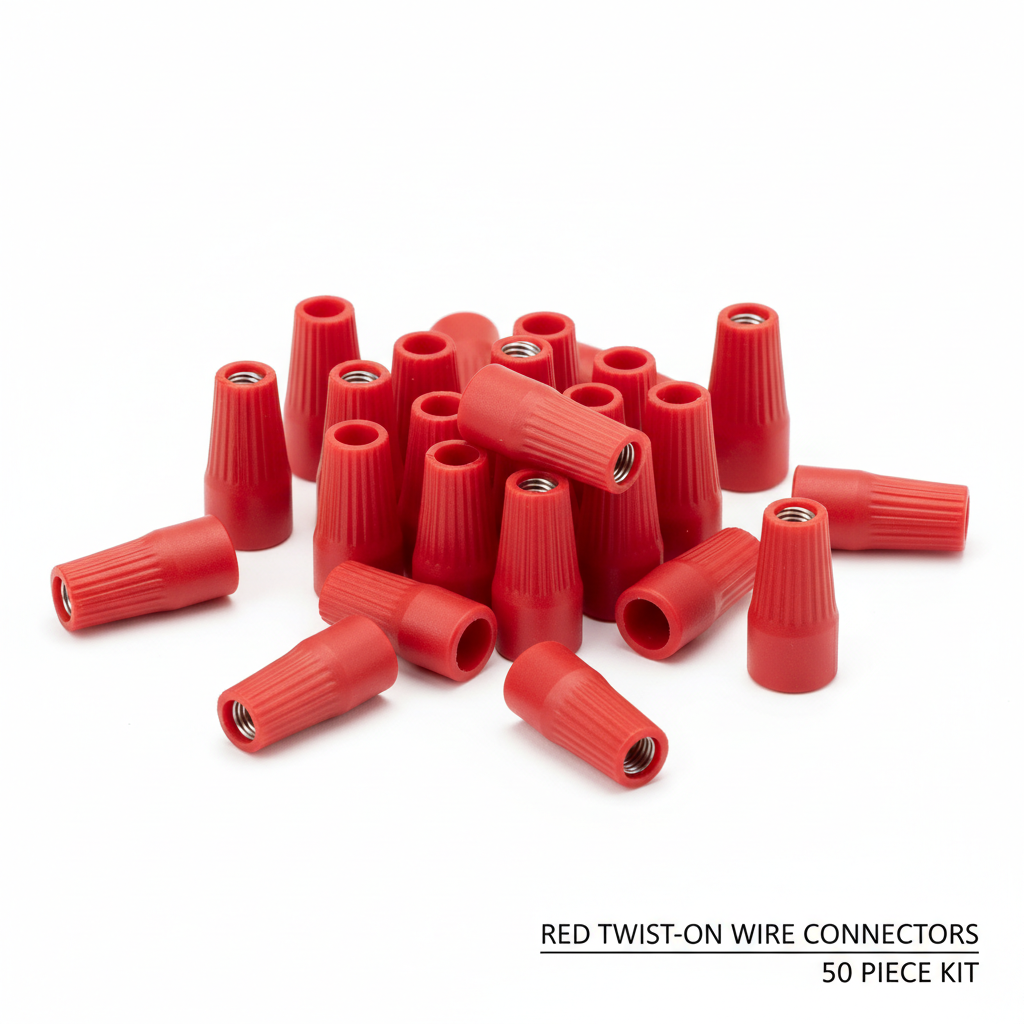 Conector Elétrico de Torção Vermelho (Massa) - Kit com 50 Peças