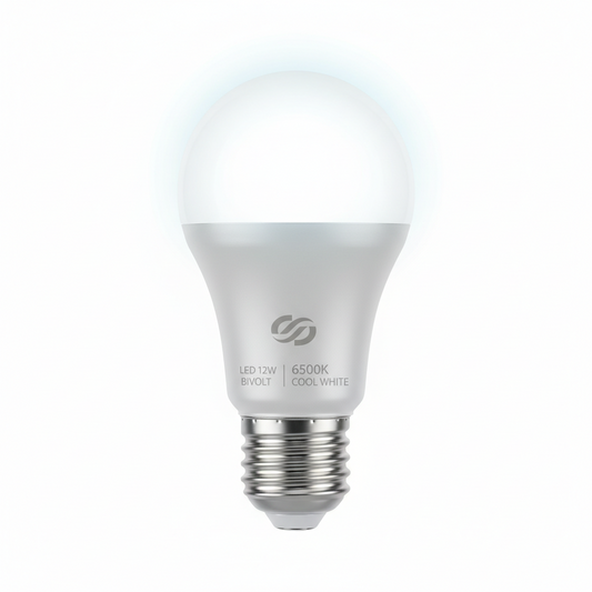 Lâmpada LED Bulbo 12W Bivolt Luz Branca (6500K)