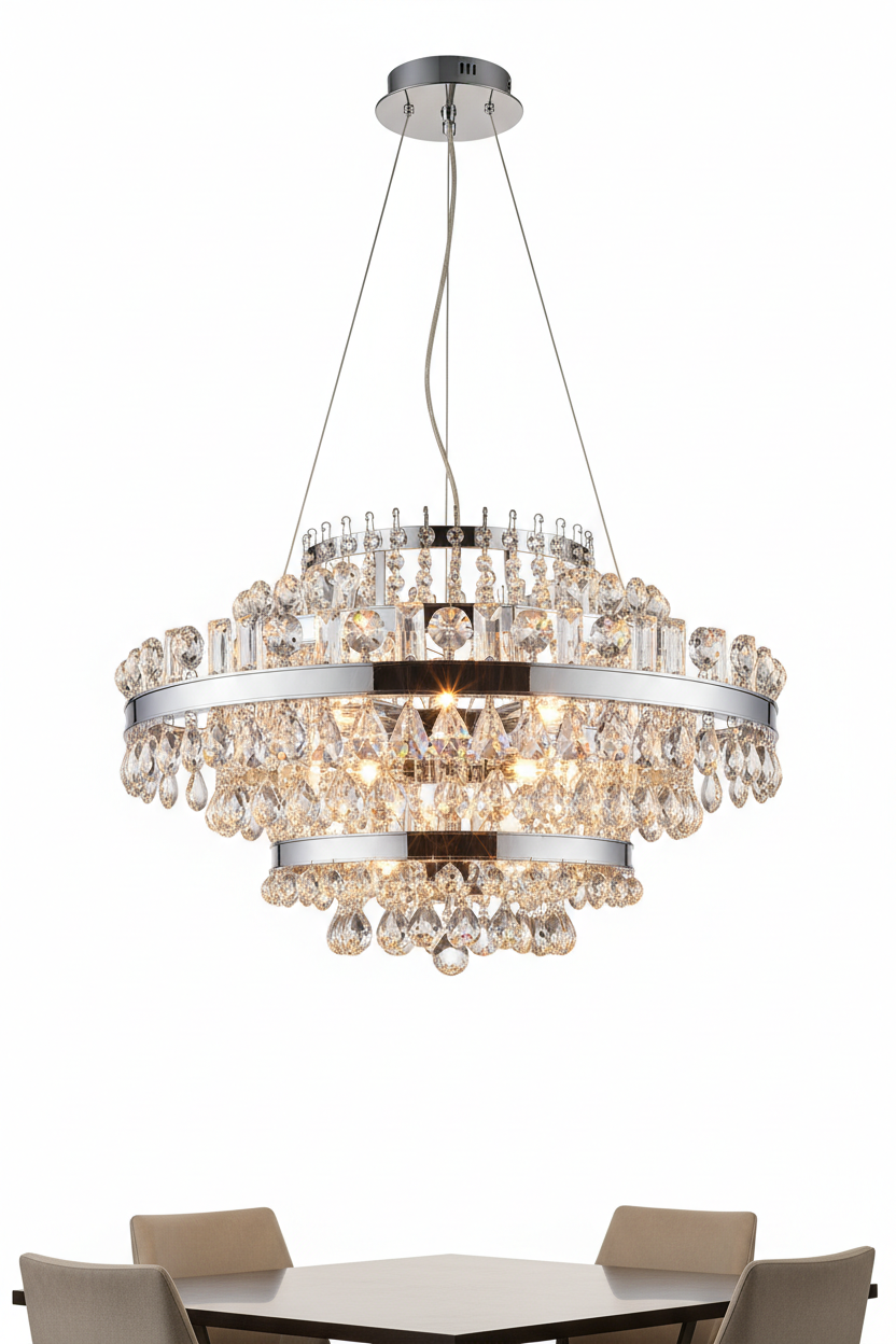 Lustre Pendente de Cristal Legítimo Moderno Sala de Jantar