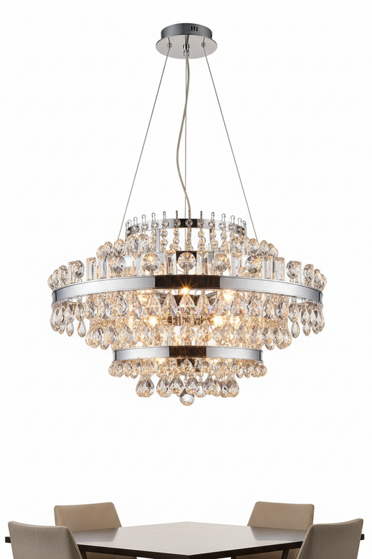 Lustre Pendente de Cristal Legítimo Moderno Sala de Jantar