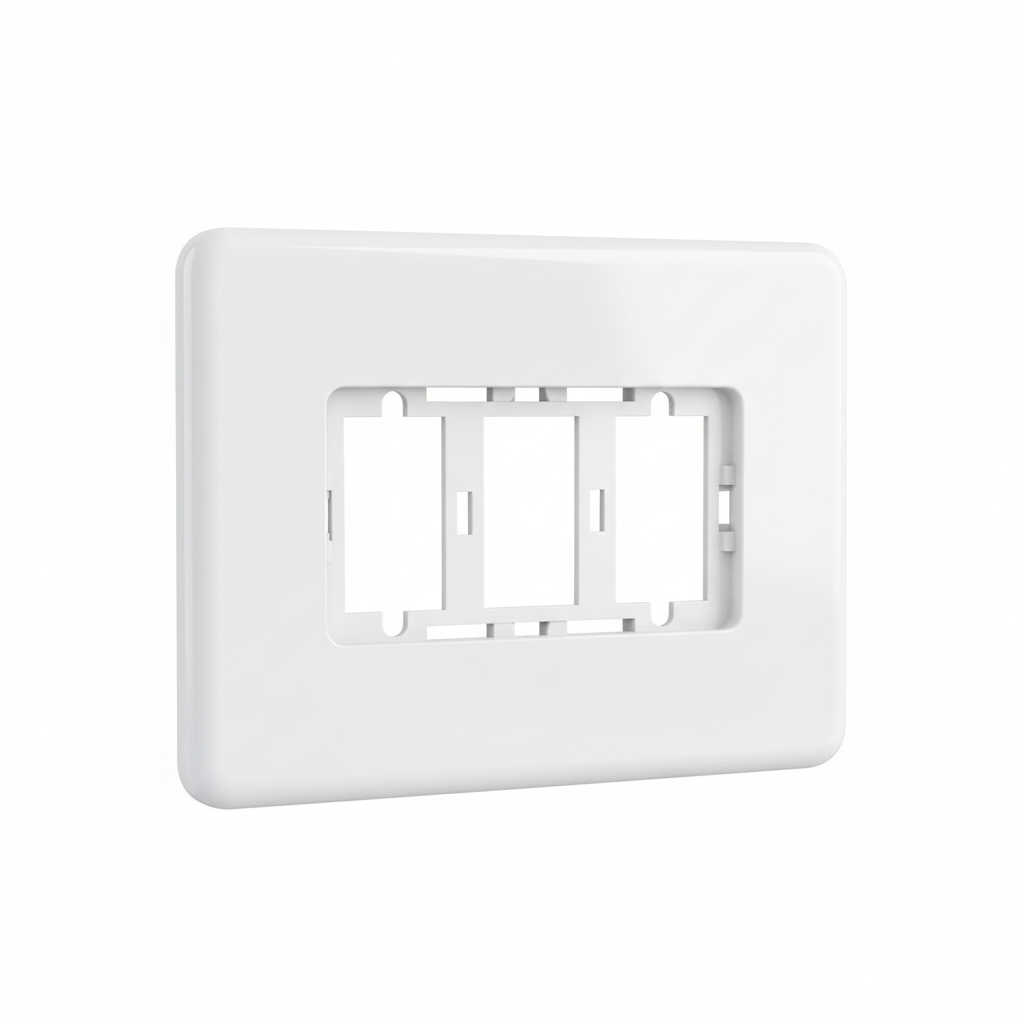 Placa 4x2 com Suporte para 3 Postos Linha Modular
