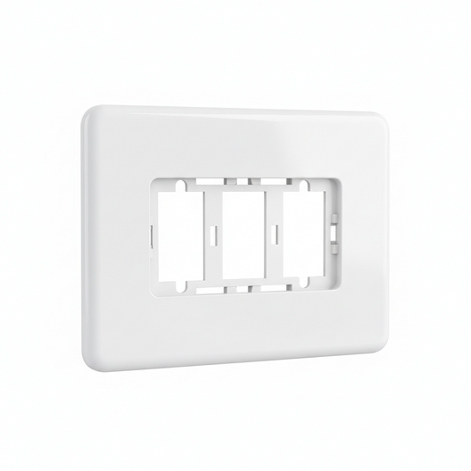 Placa 4x2 com Suporte para 3 Postos Linha Modular